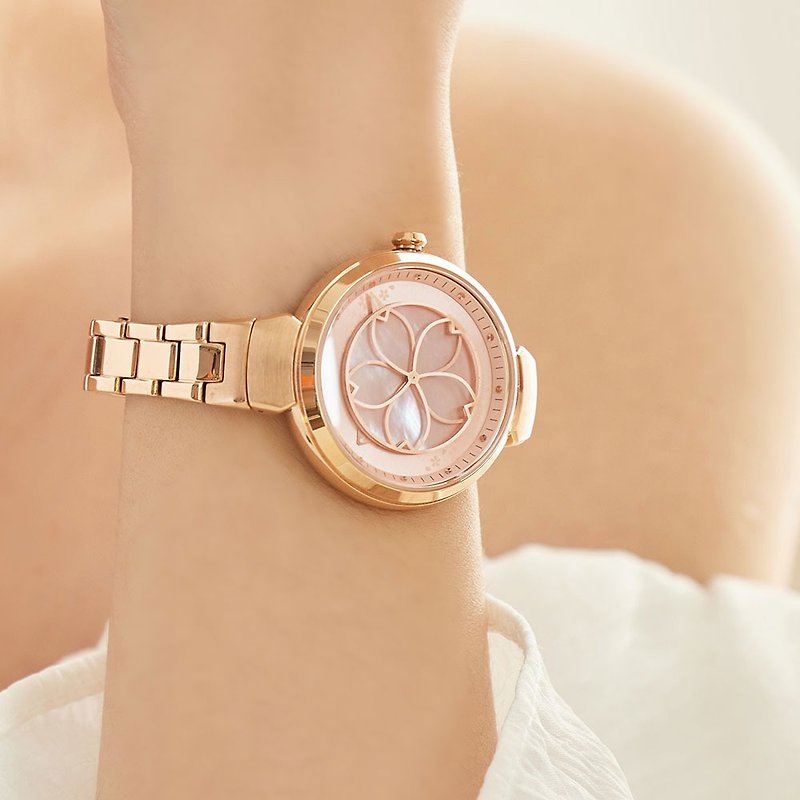 RELAX TIME 年度錶款綻放櫻花系列 玫X粉RT-72-1 - 女裝錶 - 不鏽鋼 粉紅色