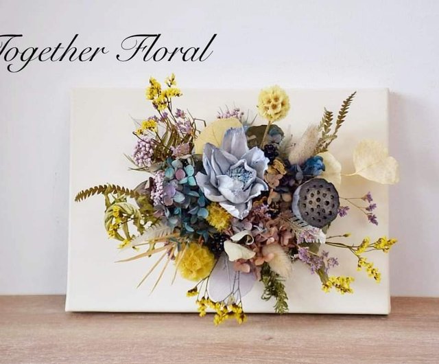 Dried Sola Canvas Wall Decor - Shop Together Floral Dried Flowers