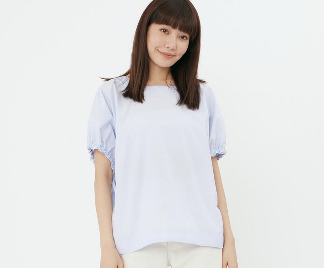 Grace Tシャツ トップス 無地スタイル コットン ブロードストラップ袖