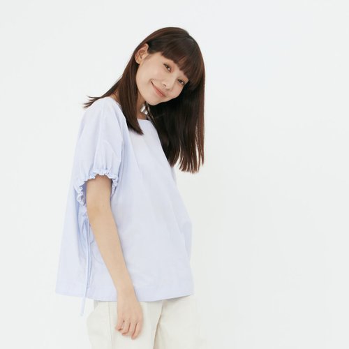 Grace Tシャツ トップス 無地スタイル コットン ブロードストラップ袖