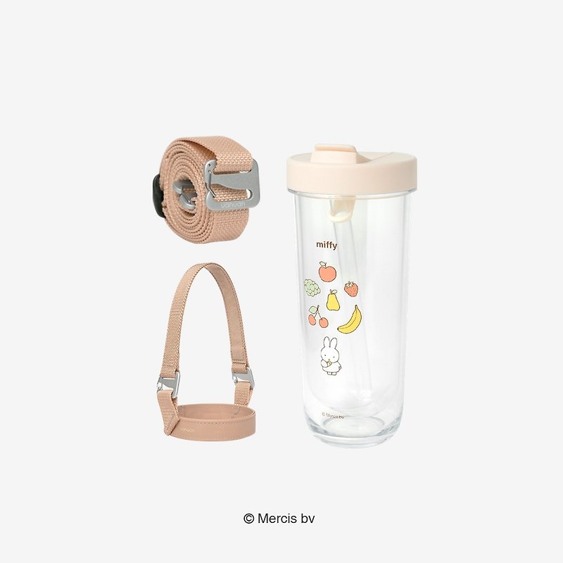 Hiding Tou beverage cup holder shoulder and shoulder combination-miffy fruit good friend - Pitchers - Plastic Transparent