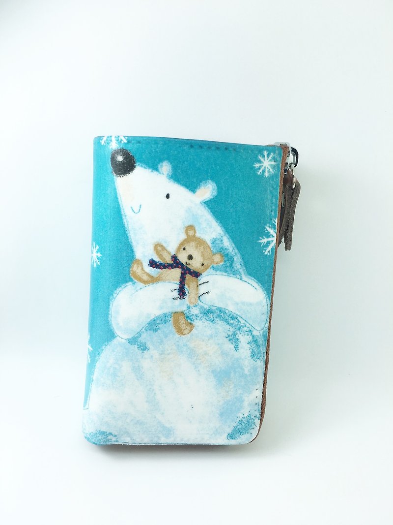 手工禮物 北極熊 牛皮多功能鑰匙包 (內裡有桃紅和咖啡二色可選) - 鑰匙圈/鑰匙包 - 真皮 