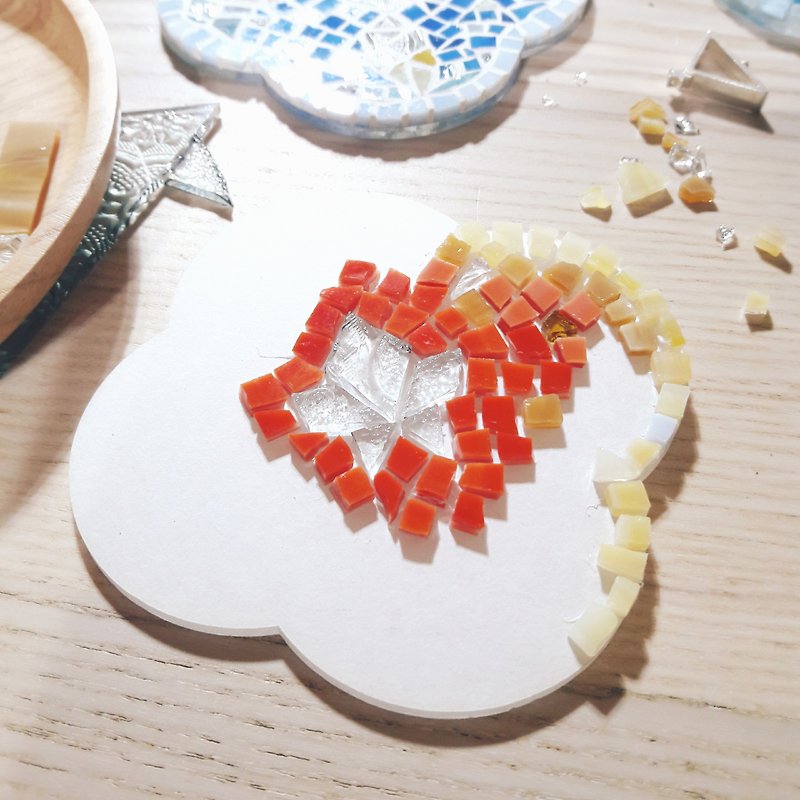 Autumn Fragments - Glass Collage Begonia Window Pattern Coasters - งานเซรามิก/แก้ว - แก้ว 