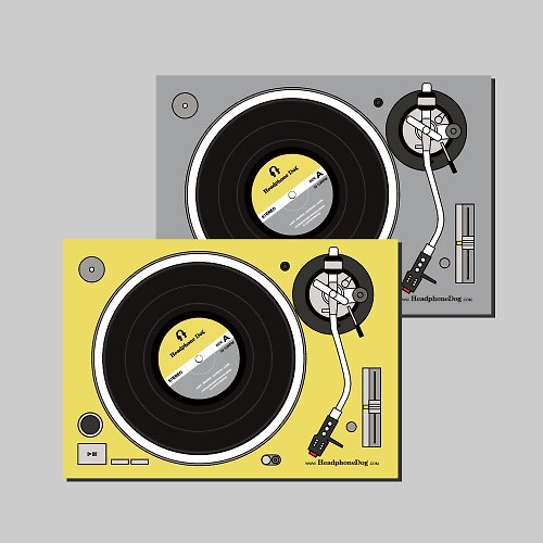 HeadphoneDog耳機狗設計 黑膠唱盤明信片x2入+唱盤造型封套組-2021 Pantone色票