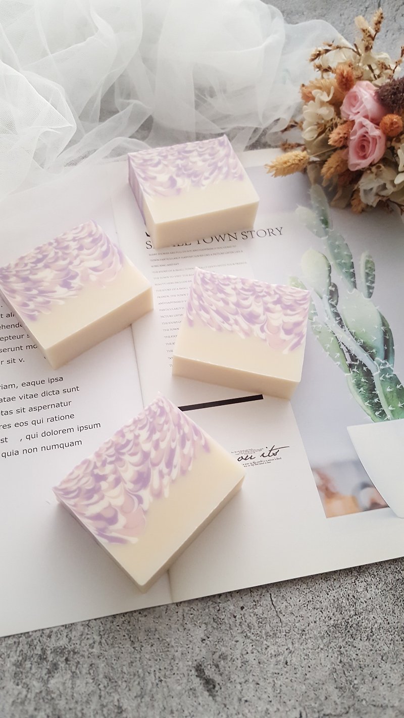 Milk sweet almond handmade cold soap - Soap - Essential Oils Purple
