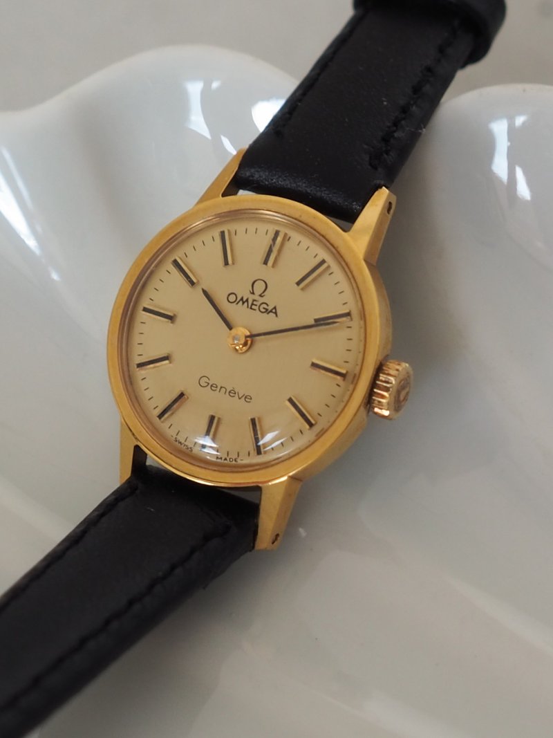 OMEGA オメガ ジュネーブ ラウンド ウォッチ 腕時計 ゴールド ブラック ヴィンテージ - 女錶 - 不鏽鋼 金色