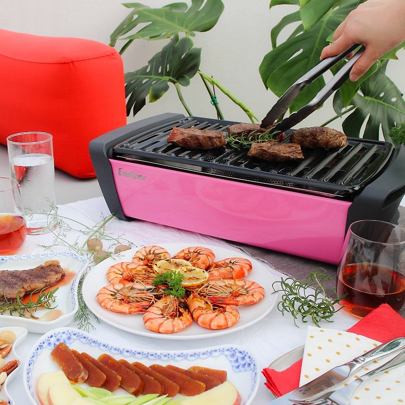Aurora tabletop charcoal grill pink (with enamel grill pan) - Camping Gear & Picnic Sets - Stainless Steel Pink