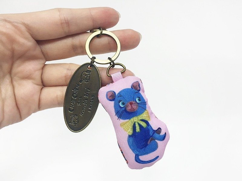 Mark's x Nathalie Lete French playful small key ring [Blue Cat (CNL-KH2-B)] Christmas present - Keychains - Other Materials Pink