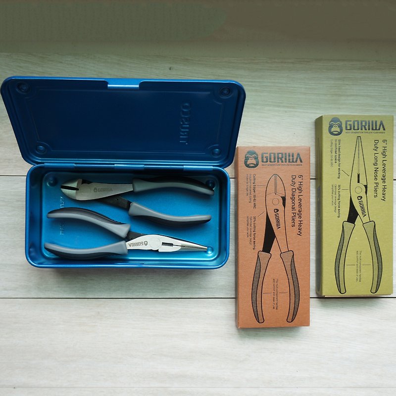 [Gorilla] Ultra-saving labor-saving diagonal pliers needle-nosed pliers X [TRUSCO] T190 blue steel toolbox - Other - Other Metals Blue