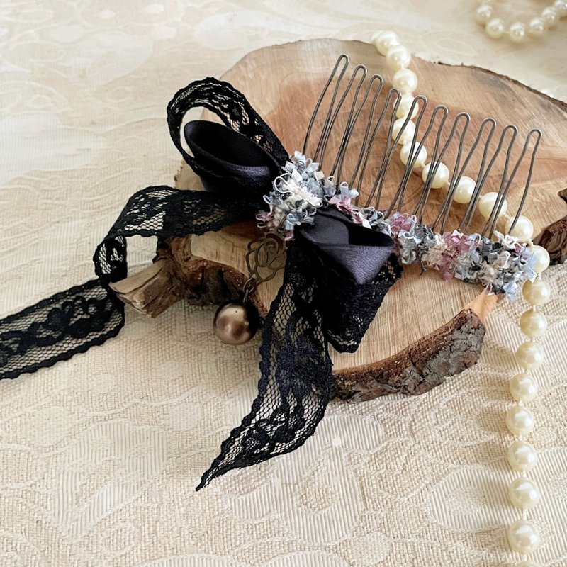 Romantic lace bow one word hair clip pressure clip edge clip banana clip hair comb hair fork spring clip - เครื่องประดับผม - วัสดุอื่นๆ หลากหลายสี