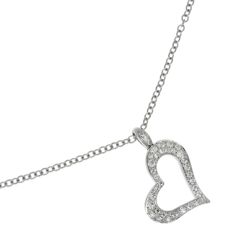 【日本直送】ピアジェ PIAGET ライムライト ネックレス ハート K18WG×ダイヤモンド ハート 約7.8g レディース【中古】 - 項鍊 - 貴金屬 銀色