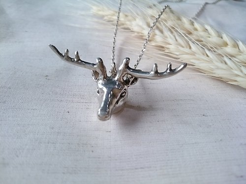 ALittleTrip澪設計工房82291934 森林鹿手工訂製925純銀項鍊項鏈 麋鹿 鹿頭 Deer Silver Necklace