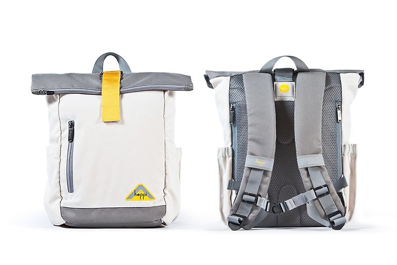 Explorer's shoulder backpack (medium white) - กระเป๋าเป้สะพายหลัง - เส้นใยสังเคราะห์ ขาว