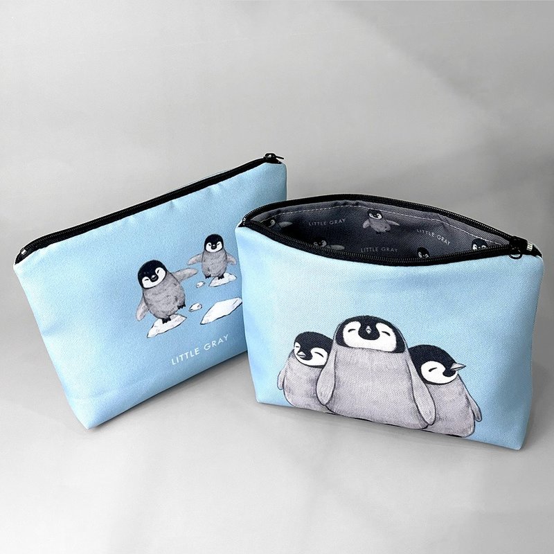 Universal Water Repellent Cosmetic Bag_Little Penguin - กระเป๋าเครื่องสำอาง - เส้นใยสังเคราะห์ สีน้ำเงิน