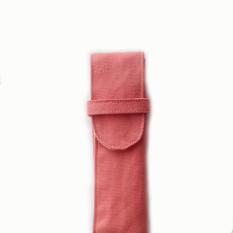 Duo Straw Pouch/ Not Including Straws or Brush/ Color: Coral - Reusable Straws - Cotton & Hemp Red