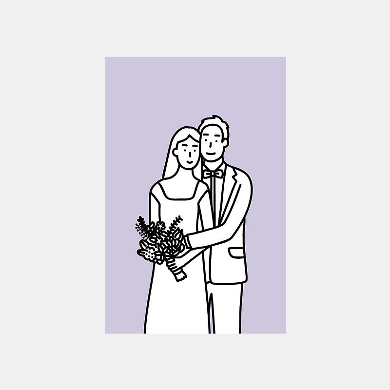 Wedding Postcard (Purple/2EA) - Cards & Postcards - Paper Purple
