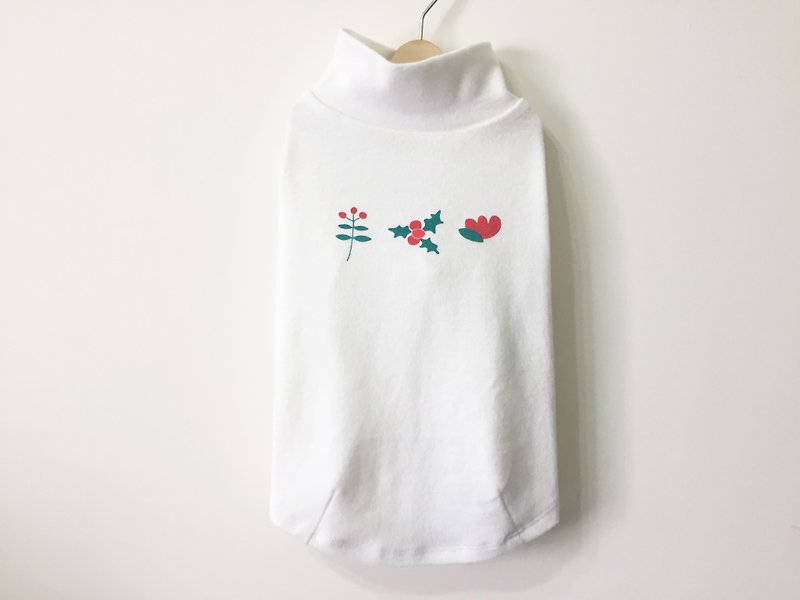 [Christmas limited] Christmas white sweater with long sleeves - ชุดสัตว์เลี้ยง - ผ้าฝ้าย/ผ้าลินิน ขาว