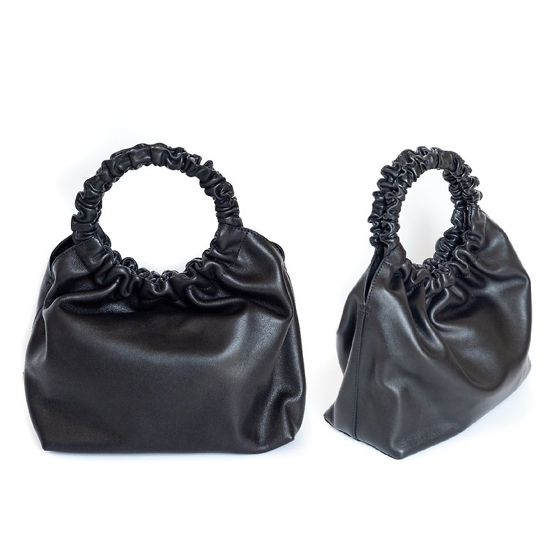 再刻印されたカスタマイズされたハンドバッグトートバッグは、オプションの色でエンボス加工できます - トート・ハンドバッグ - 革 ブラック
