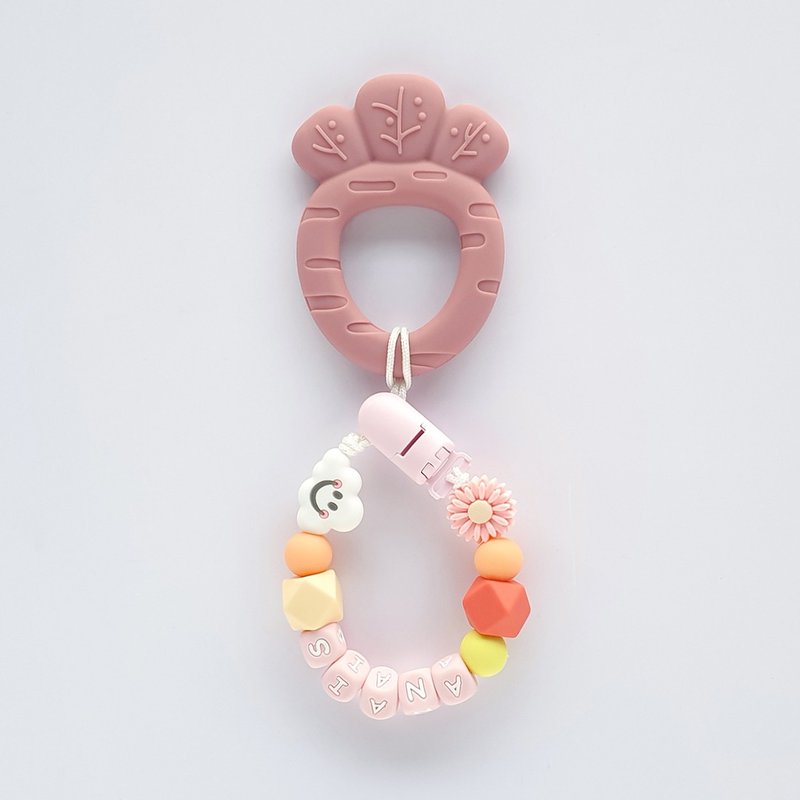 ANAIS 雛菊 白雲 珊瑚紅胡蘿蔔固齒器 / 客製化奶嘴鏈 - 寶寶/兒童玩具/玩偶 - 其他材質 多色