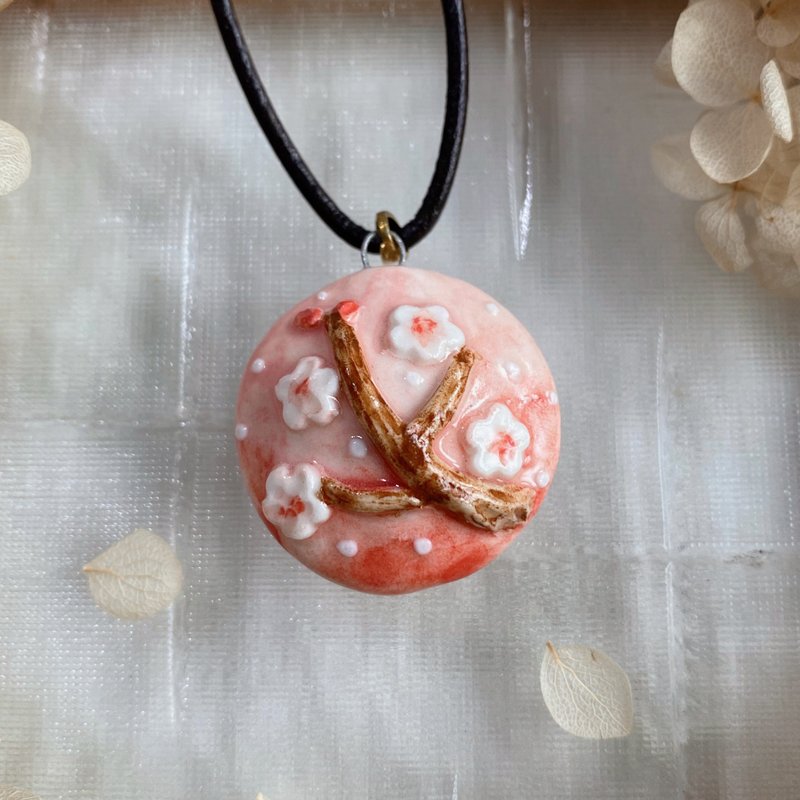 [Fragrance Expansion Necklace] Spring Sakura Romance | Christmas Gift Box Perfume Essential Oil Necklace Fragrance Gift Box Christmas Gift - Necklaces - Porcelain Pink