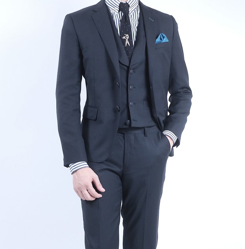 HIATUS dark suit suit - Men's Coats & Jackets - Wool Black