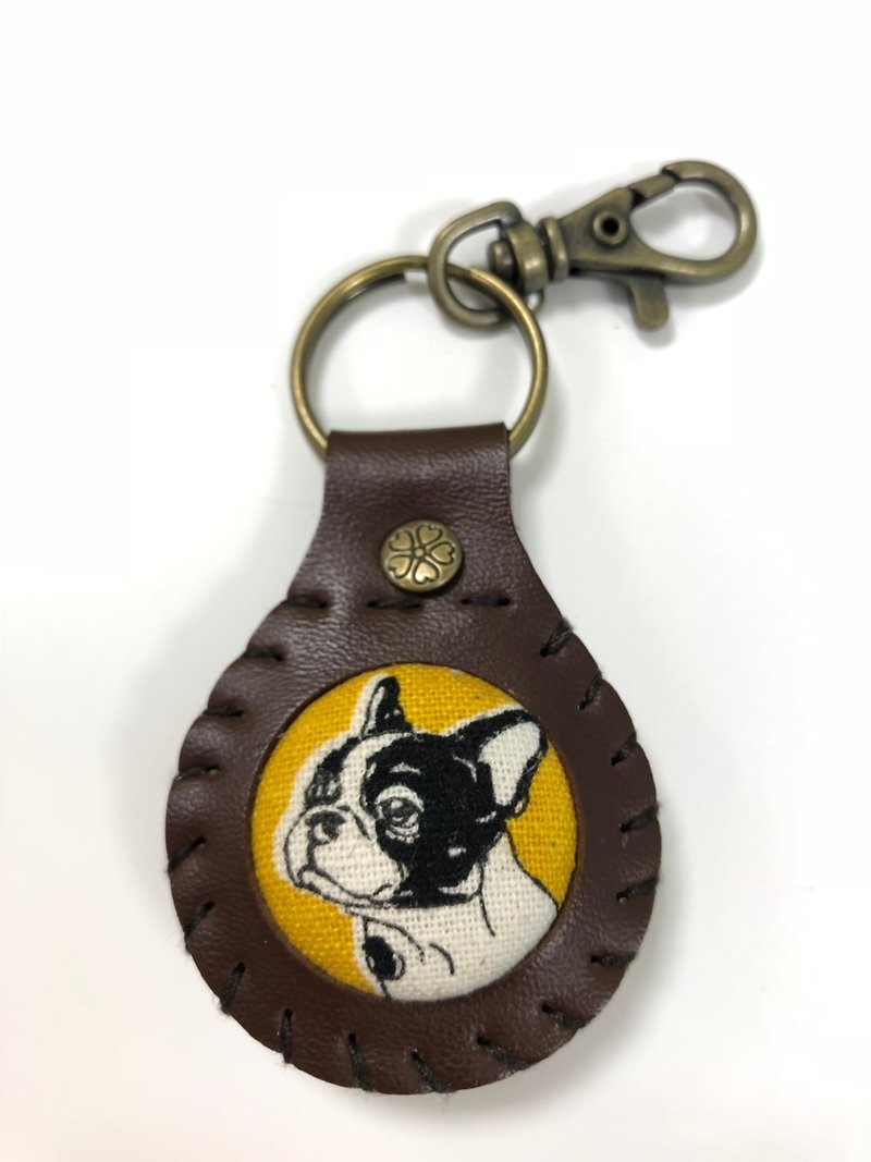 Overbearing boxer dog monkey playing with double buckle key ring - ที่ห้อยกุญแจ - วัสดุอื่นๆ 