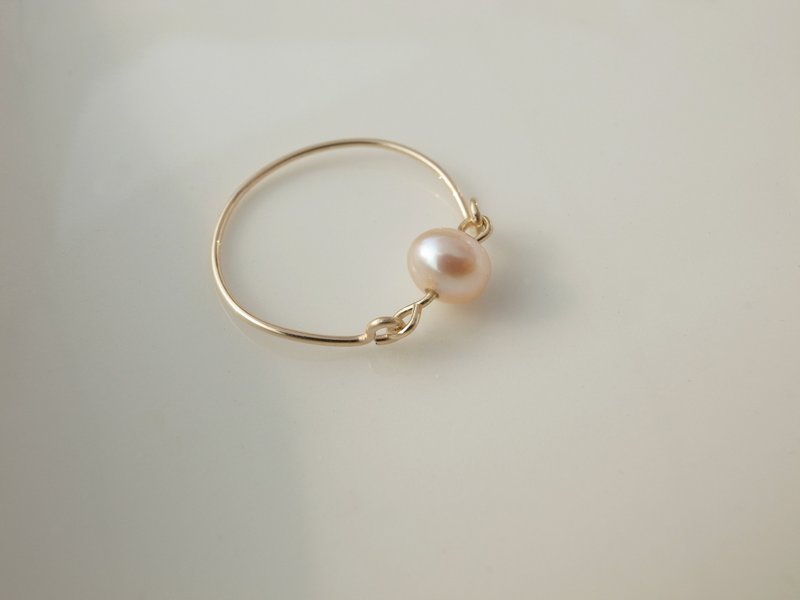 [Ring] 14k gold-filled pearl ring pink pearl Valentine’s Day gift - General Rings - Precious Metals Gold