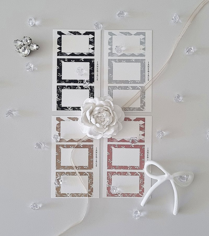 Simple Pattern Square Frame Paper - 貼紙 - 紙 