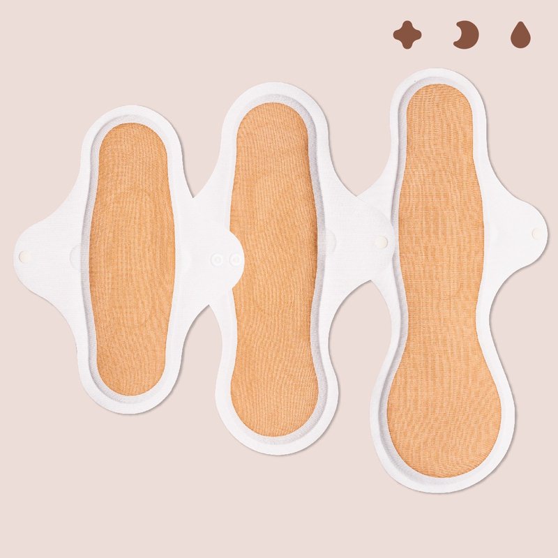 好好棉 2.0 新手體驗3片組-24cm/28cm/36cm 零車縫 - 布衛生棉/生理用品 - 聚酯纖維 粉紅色