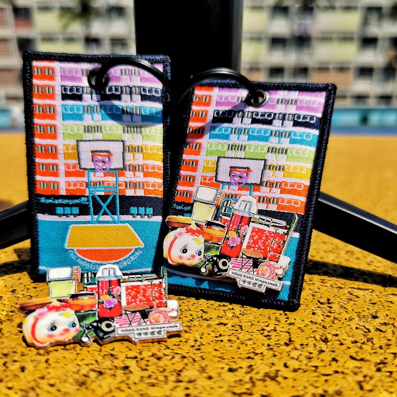 【原創港式文創】懷舊香港彩虹村-連金屬襟章鑰匙扣 - 鑰匙圈/鑰匙包 - 塑膠 多色