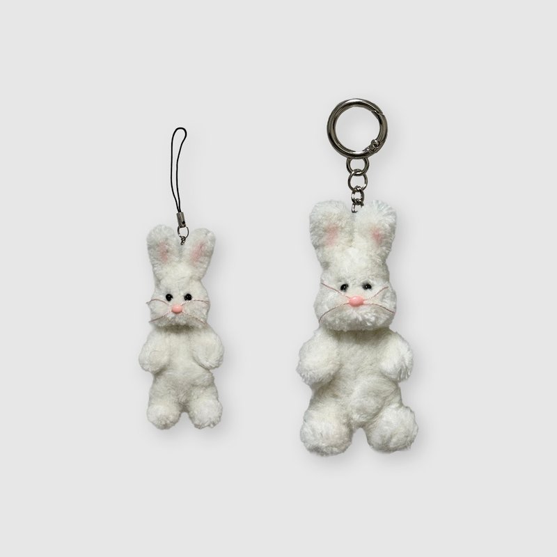 White rabbit keyring - 鑰匙圈/鑰匙包 - 壓克力 灰色