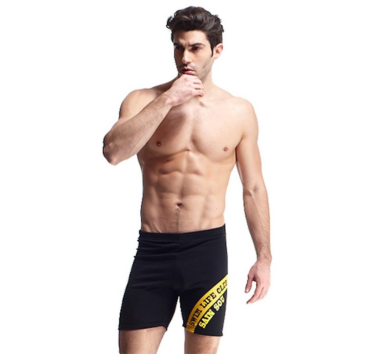 MIT SPA / bathing special five-point swimming trunks - Men's Swimwear - Polyester Black