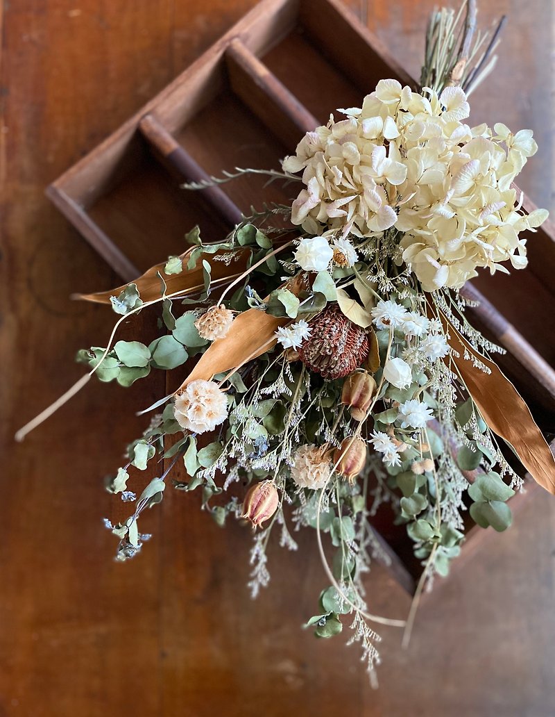 Masako grab a handful of autumn dry bouquet wall hanging bouquet bouquet limited edition - Dried Flowers & Bouquets - Plants & Flowers 
