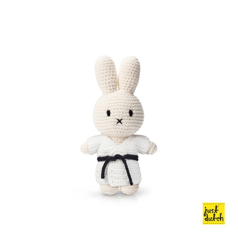 荷蘭進口Miffy【柔道服系列】Just Dutch授權正版手工純棉鉤針 - 公仔/玩偶 - 棉．麻 白色