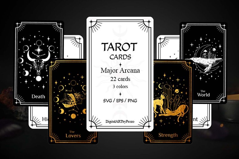 Major Arcana Deck svg, Tarot, Tarot Cards SVG, Witch SVG, Moon SVG, Heavenly