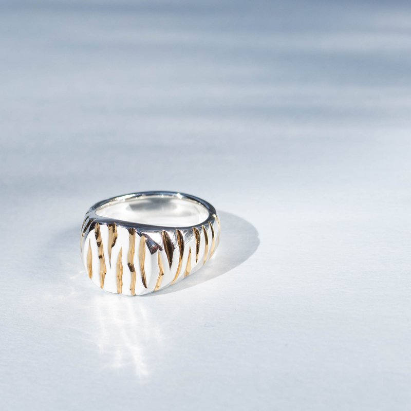 SV925 Tiger Pattern Ring /unisex - แหวนทั่วไป - โลหะ สีทอง