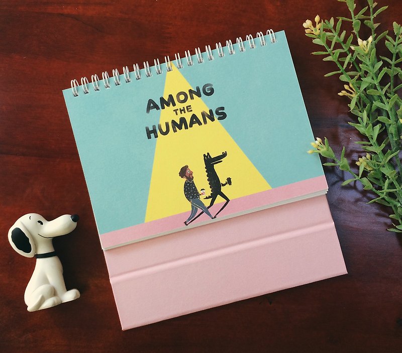 人間の中で奇妙な奇妙な2019机のカレンダー - カレンダー - 紙 ピンク