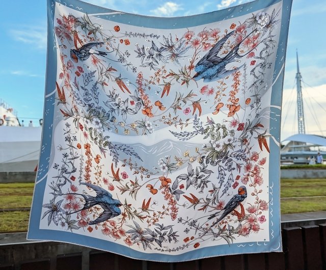 Hermès シルクスカーフ 海洋テーマ♪ HERMES 船と海のデザイン