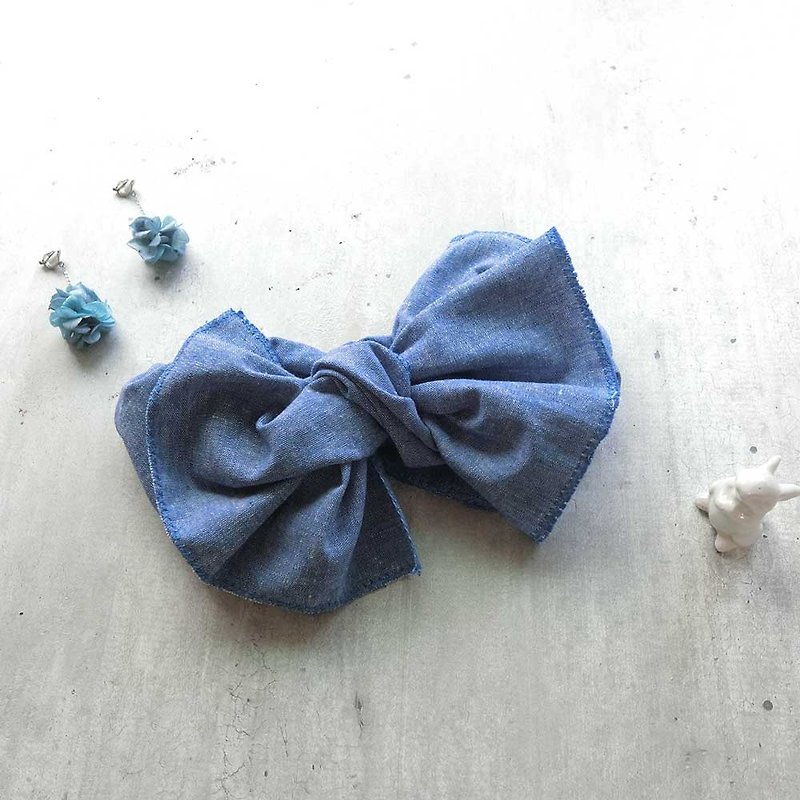 [Shell art] giant butterfly hair band (light tannin) - the whole can be disassembled! - Headbands - Cotton & Hemp Blue