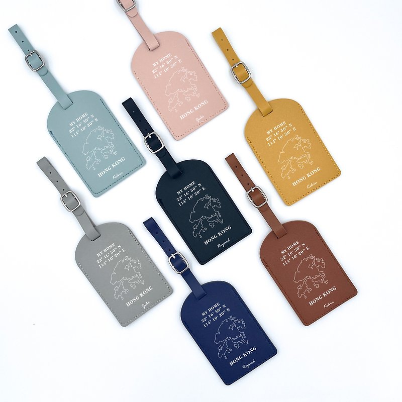 【Customization】【Hong Kong Map (Custom Name)】Customized Luggage Tag - Luggage Tags - Faux Leather Multicolor