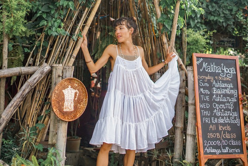 Women Dress, Women Midi Dress, Sleeveless Dress, Elegant White Dress, Dress - ชุดเดรส - วัสดุอื่นๆ 