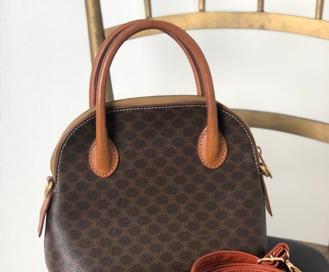 日本直送 名牌中古包 】CELINE セリーヌ マカダム ミニバッグ 2way ハンドバッグ ブラウン PVCレザー vintage 6mtkif -  ショップ VintageShop solo ショルダーバッグ - Pinkoi