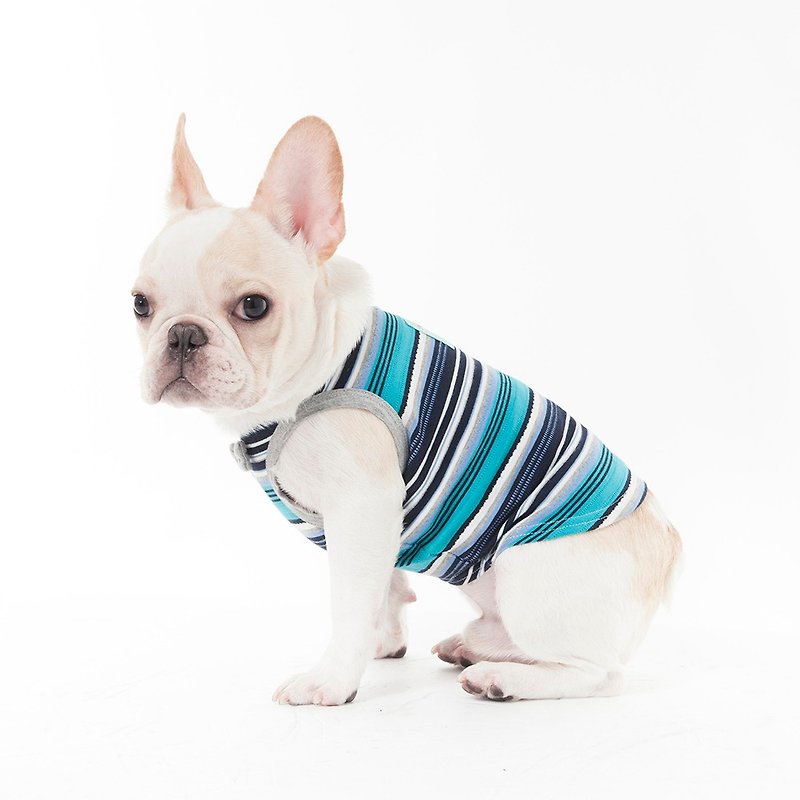Geeky striped jacquard vest - gray bow method bullfighting cow fat dog clothes pet clothes dog clothes