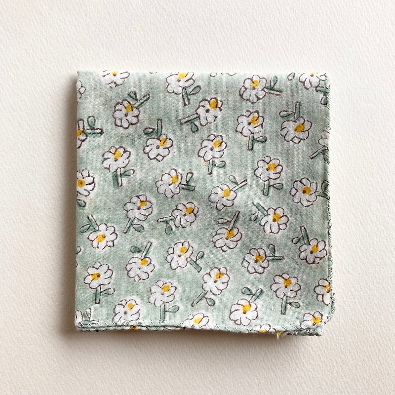 Block Print Handkerchief | Hanauta 04 - Other - Cotton & Hemp Green
