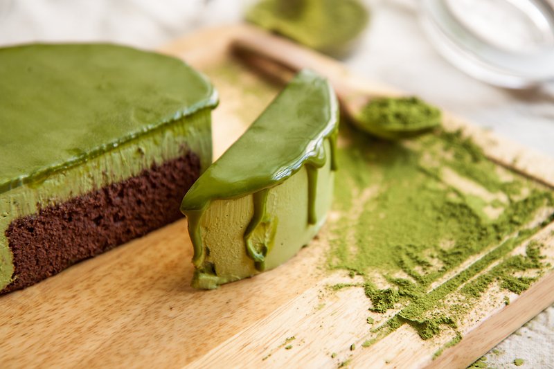 5吋 Matcha Chocolate Matcha Chocolate - เค้กและของหวาน - อาหารสด สีเขียว