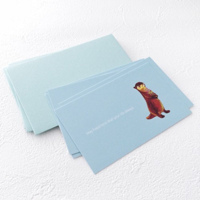 Message card set (flower lover picking otter) - การ์ด/โปสการ์ด - กระดาษ 