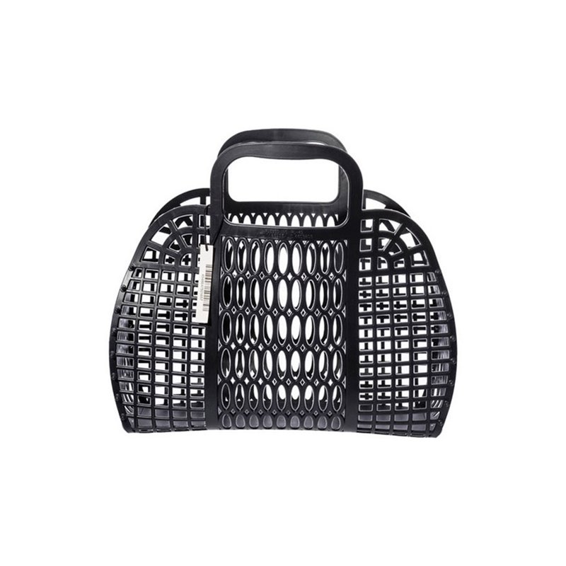 PLASTIC MARKET BAG Large Black 簡約交織購物籃 - 大 / 黑色 - 手提包/手提袋 - 塑膠 黑色