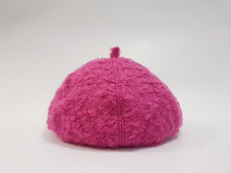 文青時尚南瓜帽- Q捲捲粉紅  #禮物 #秋冬 #保暖 #畫家帽 #貝蕾帽 - 帽子 - 其他材質 粉紅色