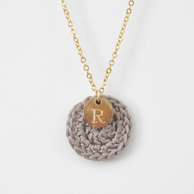 [Customized] Your exclusive*Happiness Ring*Necklace Small Circle English Letter Warm Series - Necklaces - Thread Purple