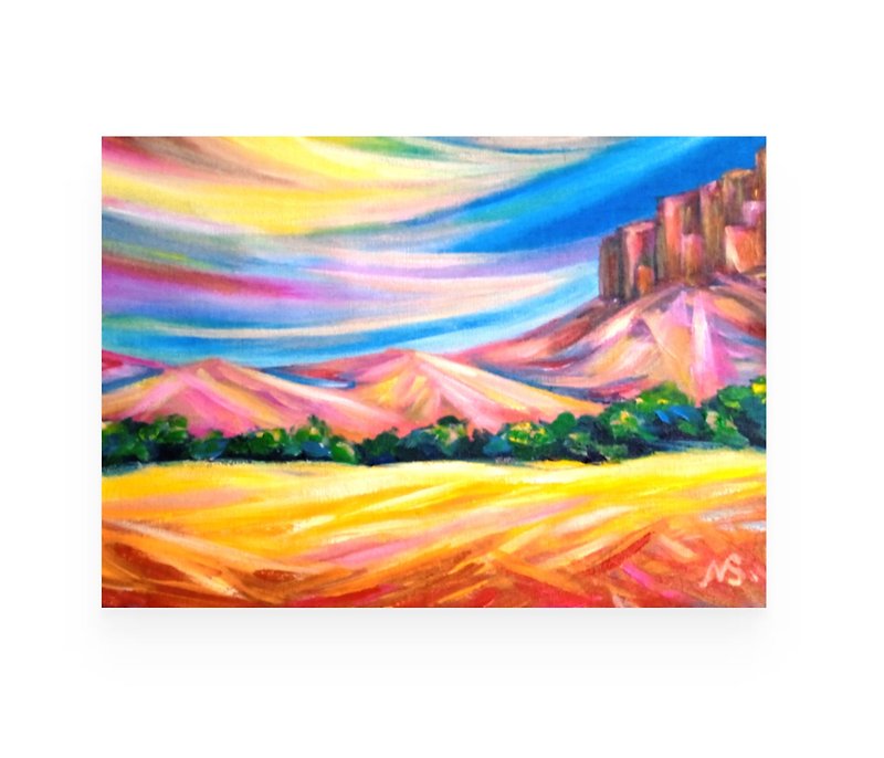 亞利桑那州塞多納繪畫大峽谷藝術沙漠風景原畫 - 壁貼/牆壁裝飾 - 其他材質 多色
